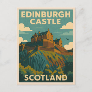 Carte Postale Vintage voyage Edinburgh Castle Scotland Retro