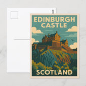 Carte Postale Vintage voyage Edinburgh Castle Scotland Retro (Devant / Derrière)