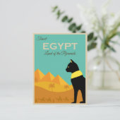 Carte Postale Vintage voyage Égypte Pyramides rétro chat (Debout devant)