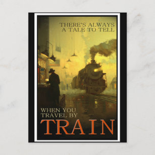 Carte Postale Vintage voyage En Train