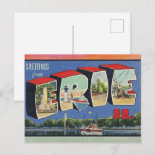 Carte postale Vintage voyage Erie, Pennsylvanie (Devant / Derrière)