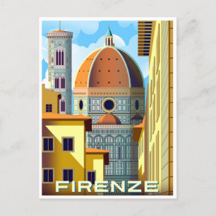 Carte Postale Vintage voyage Florence Firenze Italie Eglise Duom