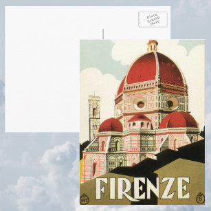 Carte Postale Vintage voyage Florence Firenze Italie Eglise Duom