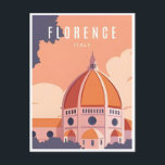Carte Postale Vintage voyage Florence Firenze Italie Eglise Duom<br><div class="desc">vintage,  rétro,  voyage,  moderne,  aquarelle,  classique,  Florence,  Florence,  Italie,  Church Duomo, </div>
