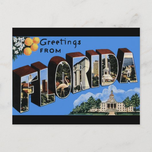 Carte postale Vintage voyage Floride (Devant)