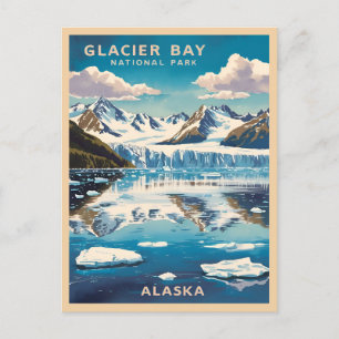 Carte Postale Vintage voyage Glacier Bay National Park Alaska