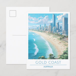 Carte Postale Vintage voyage Gold Coast Australie