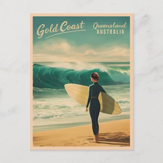 Carte Postale Vintage voyage Gold Coast Australie Retro Pittores (Devant)