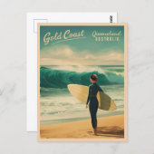 Carte Postale Vintage voyage Gold Coast Australie Retro Pittores (Devant / Derrière)