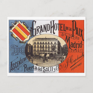 Carte Postale Vintage voyage, Grand Hotel Paix, Madrid, Espagne