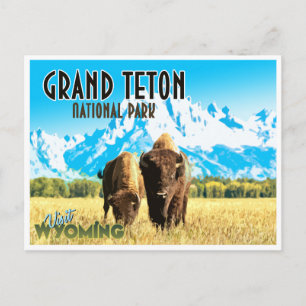 Carte postale Vintage voyage Grand Teton Park Wyom