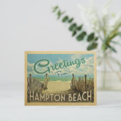 Carte Postale Vintage voyage Hampton Beach (Debout devant)
