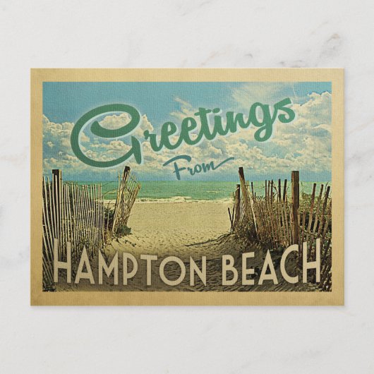 Carte Postale Vintage voyage Hampton Beach (Devant)