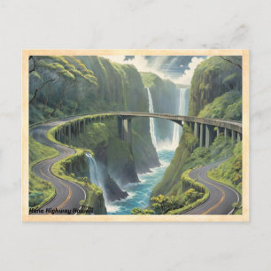 Carte Postale Vintage voyage Hana Highway Hawaii