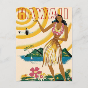 Carte postale Vintage voyage Hawaii