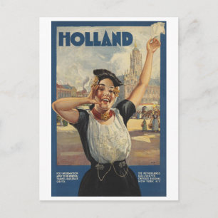 Carte Postale Vintage voyage Holland en train