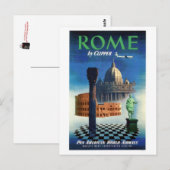 Carte Postale Vintage Voyage Italie, Rome - (Devant / Derrière)