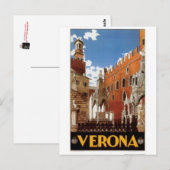 Carte Postale Vintage Voyage Italie, Vérone - (Devant / Derrière)