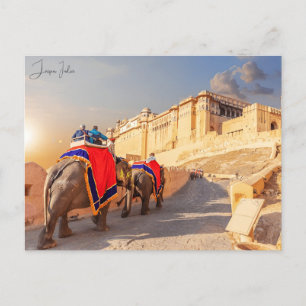 Carte Postale Vintage voyage Jaipur Inde Rajasthan coloré