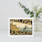 Carte Postale Vintage voyage Jerusalem Hôtel Étiquette Art (Debout devant)