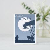 Carte Postale Vintage voyage Kenya Afrique Lion (Debout devant)