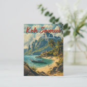 Carte Postale Vintage voyage Koh Samui (Debout devant)