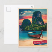 Carte Postale Vintage voyage Krabi Thaïlande Sunset Beach (Devant / Derrière)