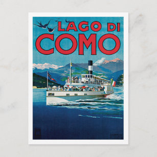 Carte Postale Vintage voyage Lago Di Como Italie