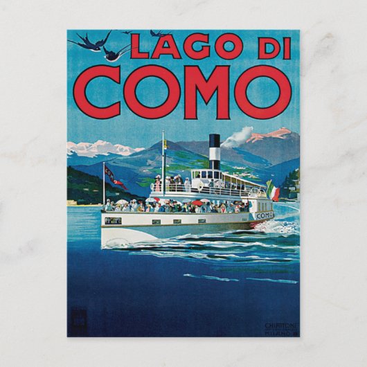 Carte Postale Vintage voyage Lago Di Como Italie (Devant)