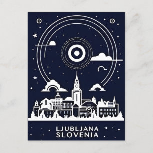 Carte Postale Vintage voyage Ljubljana Slovénie retro