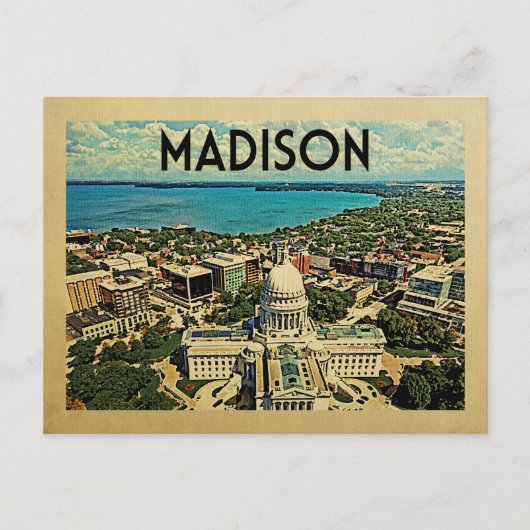Carte Postale Vintage voyage Madison Wisconsin (Devant)