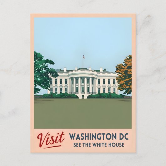 Carte Postale Vintage voyage Maison Blanche Washington DC (Devant)