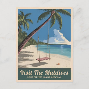 Carte Postale Vintage voyage Maldives de la mer Pittoresque