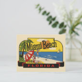 Carte postale Vintage voyage Miami Beach Florida (Debout devant)