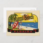 Carte postale Vintage voyage Miami Beach Florida (Devant / Derrière)