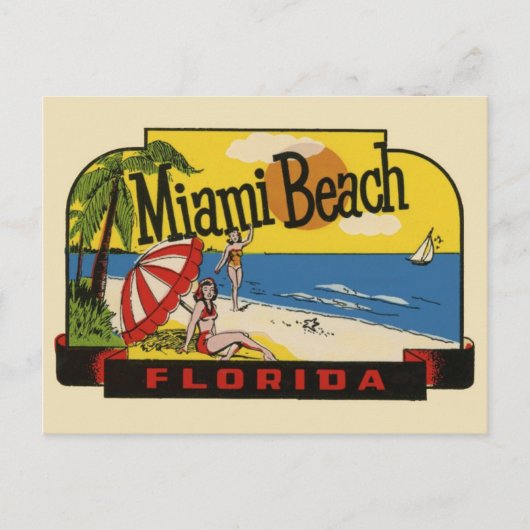 Carte postale Vintage voyage Miami Beach Florida (Devant)