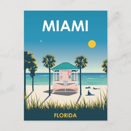 Carte Postale Vintage voyage Miami Beach Floride (Devant)