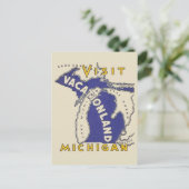 Carte Postale Vintage voyage - Michigan Vacationland (Debout devant)