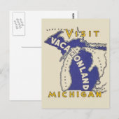 Carte Postale Vintage voyage - Michigan Vacationland (Devant / Derrière)