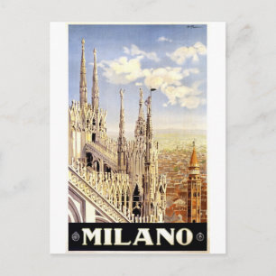 Carte postale Vintage voyage Milano Italie