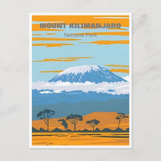 Carte Postale Vintage voyage Mont Kilimandjaro Tanzanie Afrique (Devant)