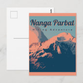 Carte Postale Vintage voyage Nanga Parbat (Devant / Derrière)
