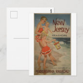 Carte postale Vintage voyage New Jersey Seashore (Devant / Derrière)