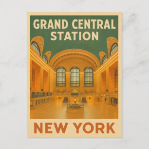 Carte Postale Vintage voyage New York Grand Central Station