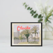Carte Postale Vintage voyage Orlando Palm Tree (Debout devant)
