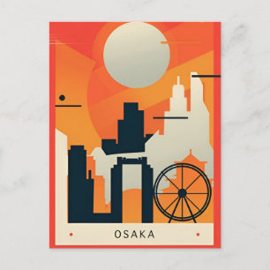 Carte Postale Vintage voyage Osaka Japon asia ville Geisha