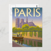 Carte postale Vintage voyage Paris (Devant / Derrière)