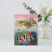 Carte postale Vintage voyage Paris France (Debout devant)