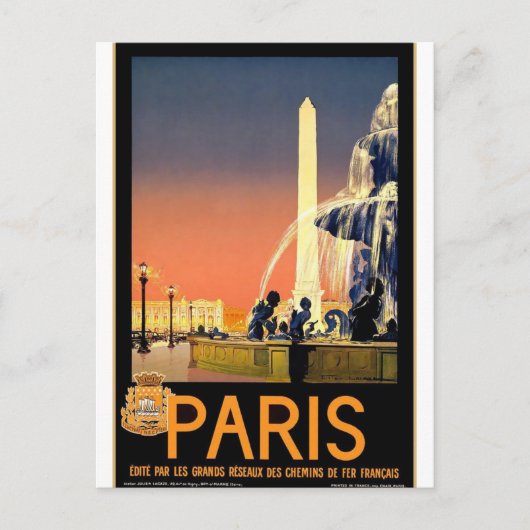 Carte postale Vintage voyage Paris-France (Devant)