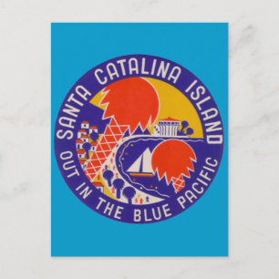 Carte Postale Vintage voyage - Père Noël Catalina Island